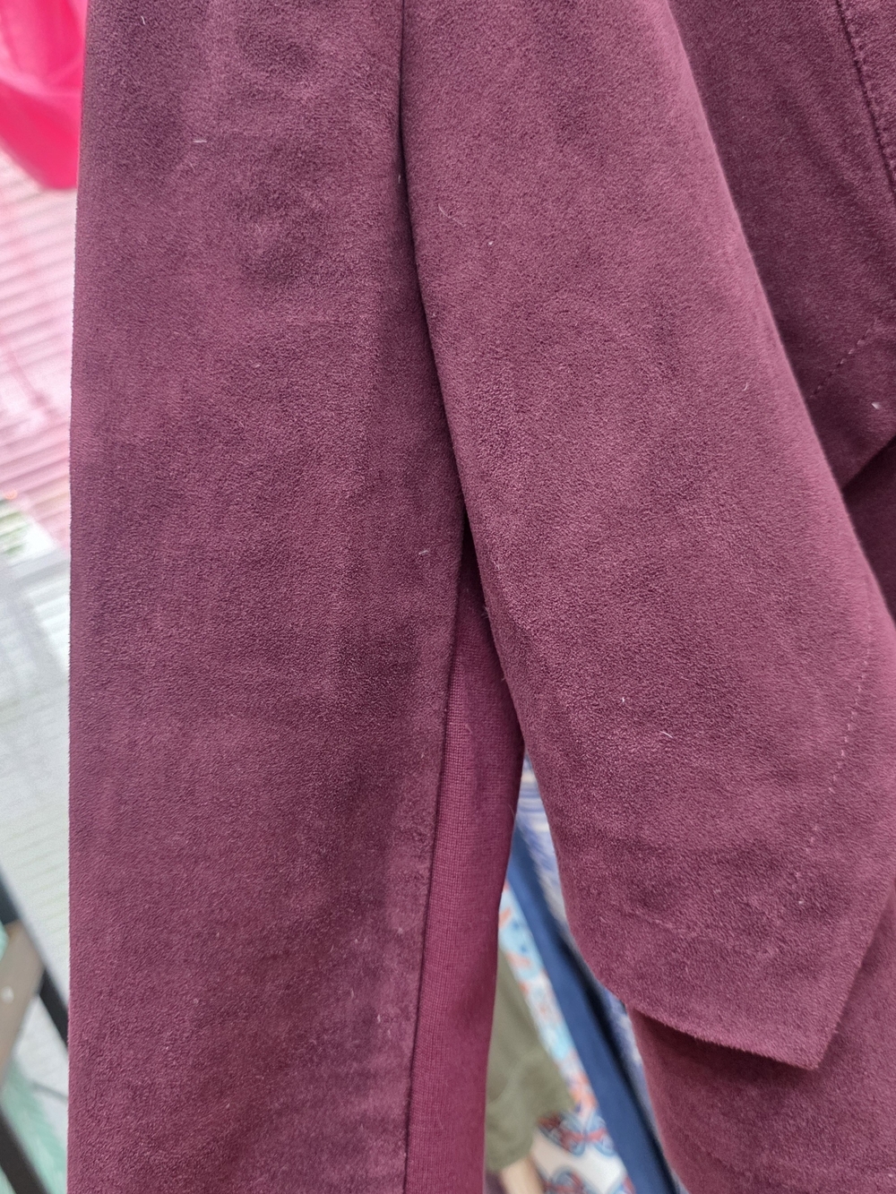 BCBGMAXAZRIA Women's Burgundy Open-Front Draped Blazer Jacket New Small - Picture 6 of 11